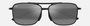 Maui Jim Kaupo Gap 02 aviator sunglasses for men in full rim nylon, with gloss black frame, and neutral grey lenses. 61mm in lens size, 15mm in bridge size, and 140mm in temple length.
