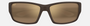 Maui Jim Local Kine 25MC rectangular sunglasses for unisex in full rim plastic, with matte dark transparent brown with tan and cream frame, and hcl bronze lenses. 61mm in lens size, 18mm in bridge size, and 125mm in temple length.