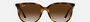 Ray-Ban RB4378 710/13 square sunglasses for women in full rim plastic, with havana frame, and gradient brown lenses. 54mm in lens size, 16mm in bridge size, and 145mm in temple length.