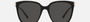 Bvlgari BV8245 501/87 square sunglasses for women in full rim plastic, with black frame, and dark grey lenses. 55mm in lens size, 19mm in bridge size, and 145mm in temple length.