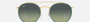 Ray-Ban Round Double Bridge RB3647N 9235BH round double bridge sunglasses for unisex in full rim metal, with gold frame, and green vintage lenses. 51mm in lens size, 22mm in bridge size, and 145mm in temple length.