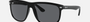 Ray-Ban Boyfriend RB4147 601/87 square sunglasses for men in full rim plastic, with black frame, and dark grey lenses. 60mm in lens size, 15mm in bridge size, and 145mm in temple length.