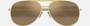 Maui Jim Seacliff 16 aviator sunglasses for unisex in full rim metal, with gold frame, and hcl bronze lenses. 61mm in lens size, 15mm in bridge size, and 140mm in temple length.