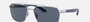 Ray-Ban RB3701 924387 rectangular sunglasses for men in full rim metal, with silver frame, and dark grey lenses. 59mm in lens size, 17mm in bridge size, and 145mm in temple length.
