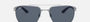 Ray-Ban RB3701 924387 rectangular sunglasses for men in full rim metal, with silver frame, and dark grey lenses. 59mm in lens size, 17mm in bridge size, and 145mm in temple length.