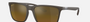 Ray-Ban RB4385 6124A3 rectangular sunglasses for men in full rim metal, with brown frame, and brown gold lenses. 58mm in lens size, 18mm in bridge size, and 145mm in temple length.