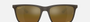 Ray-Ban RB4385 6124A3 rectangular sunglasses for men in full rim metal, with brown frame, and brown gold lenses. 58mm in lens size, 18mm in bridge size, and 145mm in temple length.