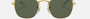 Ray-Ban Junior Frank Kids RJ9557S 286/71 square sunglasses for kids in full rim metal, with polished gold frame, and dark green lenses. 46mm in lens size, 19mm in bridge size, and 130mm in temple length.