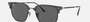 Ray-Ban New Clubmaster RB4416 6653B1 irregular sunglasses for unisex in full rim metal, with grey on black frame, and dark grey lenses. 51mm in lens size, 20mm in bridge size, and 145mm in temple length.