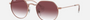 Ray-Ban Junior Jack Kids RJ9565S 291/8H irregular sunglasses for kids in full rim metal, with polished rose gold frame, and gradient dark violet lenses. 47mm in lens size, 19mm in bridge size, and 130mm in temple length.