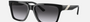 Emporio Armani EA 4177 50788G rectangular sunglasses for men in full rim plastic, with glossy black frame, and shaded grey lenses. 57mm in lens size, 17mm in bridge size, and 145mm in temple length.