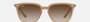 Ray-Ban RB4362 616613 square sunglasses for unisex in full rim plastic, with light brown frame, and brown lenses. 55mm in lens size, 18mm in bridge size, and 145mm in temple length.