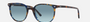 Ray-Ban Elliot RB2197 13563M square sunglasses for unisex in full rim plastic, with yellow & blue havana frame, and blue gradient lenses. 52mm in lens size, 19mm in bridge size, and 145mm in temple length.