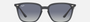 Ray-Ban RB4362 62304L square sunglasses for unisex in full rim plastic, with grey frame, and blue gradient lenses. 55mm in lens size, 18mm in bridge size, and 145mm in temple length.