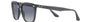 Ray-Ban RB4362 62304L square sunglasses for unisex in full rim plastic, with grey frame, and blue gradient lenses. 55mm in lens size, 18mm in bridge size, and 145mm in temple length.