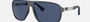 Emporio Armani EA 4029 508880 square sunglasses for men in full rim plastic, with matte navy blue frame, and dark blue lenses. 64mm in lens size, 15mm in bridge size, and 130mm in temple length.