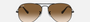 Ray-Ban Aviator Gradient RB3025 002/51 aviator sunglasses for unisex in full rim metal, with black frame, and brown lenses. 58mm in lens size, 14mm in bridge size, and 135mm in temple length.