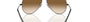 Ray-Ban Aviator Gradient RB3025 002/51 aviator sunglasses for unisex in full rim metal, with black frame, and brown lenses. 62mm in lens size, 14mm in bridge size, and 140mm in temple length.
