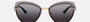 Bvlgari BV6182B 20148G butterfly sunglasses for women in semi-rimless metal, with pink gold frame, and gradient grey lenses. 60mm in lens size, 15mm in bridge size, and 140mm in temple length.