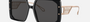 Bvlgari BV8254 501/87 square sunglasses for women in full rim plastic, with black frame, and dark grey lenses. 55mm in lens size, 18mm in bridge size, and 140mm in temple length.
