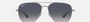 Ray-Ban RB3683 004/78 square sunglasses for men in full rim metal, with gunmetal frame, and blue grey lenses. 59mm in lens size, 15mm in bridge size, and 145mm in temple length.