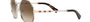 Bvlgari BV6144KB 204113 oversized sunglasses for women in semi-rimless metal, with pale gold plated frame, and gradient brown lenses. 55mm in lens size, 17mm in bridge size, and 140mm in temple length.