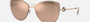 Bvlgari BV6182B 20140W butterfly sunglasses for women in semi-rimless metal, with pink gold frame, and rose gold lenses. 60mm in lens size, 15mm in bridge size, and 140mm in temple length.