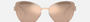 Bvlgari BV6182B 20140W butterfly sunglasses for women in semi-rimless metal, with pink gold frame, and rose gold lenses. 60mm in lens size, 15mm in bridge size, and 140mm in temple length.