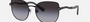 Bvlgari BV6184B 20238G cat-eye sunglasses for women in full rim metal, with black frame, and grey gradient lenses. 56mm in lens size, 17mm in bridge size, and 140mm in temple length.