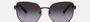 Bvlgari BV6184B 20238G cat-eye sunglasses for women in full rim metal, with black frame, and grey gradient lenses. 56mm in lens size, 17mm in bridge size, and 140mm in temple length.