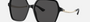 Bvlgari BV8252 501/87 irregular sunglasses for women in full rim plastic, with black frame, and dark grey lenses. 56mm in lens size, 18mm in bridge size, and 140mm in temple length.