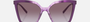 Bvlgari BV8253 55088H butterfly sunglasses for women in full rim plastic, with amethyst opal gradient striped frame, and violet gradient lenses. 56mm in lens size, 17mm in bridge size, and 145mm in temple length.
