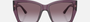 Bvlgari BV8260 55148H square sunglasses for women in full rim plastic, with transparent amethyst frame, and violet gradient lenses. 57mm in lens size, 17mm in bridge size, and 140mm in temple length.