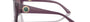 Bvlgari BV8260 55148H square sunglasses for women in full rim plastic, with transparent amethyst frame, and violet gradient lenses. 57mm in lens size, 17mm in bridge size, and 140mm in temple length.