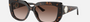 Bvlgari BV8261 504/13 rectangular sunglasses for women in full rim plastic, with havana frame, and brown gradient lenses. 55mm in lens size, 17mm in bridge size, and 140mm in temple length.