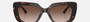 Bvlgari BV8261 504/13 rectangular sunglasses for women in full rim plastic, with havana frame, and brown gradient lenses. 55mm in lens size, 17mm in bridge size, and 140mm in temple length.