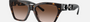 Emporio Armani EA 4203U 502613 cat-eye sunglasses for women in full rim plastic, with shiny havana frame, and gradient brown lenses. 55mm in lens size, 17mm in bridge size, and 140mm in temple length.