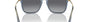 Ray-Ban Chris RB4187 6592T3 square sunglasses for men in full rim plastic, with transparent blue frame, and grey lenses. 54mm in lens size, 18mm in bridge size, and 145mm in temple length.