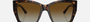 Bvlgari BV8260 504/T5 square sunglasses for women in full rim plastic, with havana frame, and brown gradient lenses. 57mm in lens size, 17mm in bridge size, and 140mm in temple length.