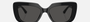 Bvlgari BV8261 501/87 rectangular sunglasses for women in full rim plastic, with black frame, and dark grey lenses. 55mm in lens size, 17mm in bridge size, and 140mm in temple length.
