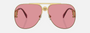 Versace VE2255 1002A4 pilot sunglasses for unisex in full rim metal, with gold frame, and pink mirror internal silver lenses. 63mm in lens size, 13mm in bridge size, and 145mm in temple length.