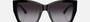 Bvlgari BV8260 501/8G square sunglasses for women in full rim plastic, with black frame, and grey gradient lenses. 57mm in lens size, 17mm in bridge size, and 140mm in temple length.