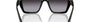 Bvlgari BV8260 501/8G square sunglasses for women in full rim plastic, with black frame, and grey gradient lenses. 57mm in lens size, 17mm in bridge size, and 140mm in temple length.