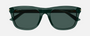 Gucci GG1444S 004 square sunglasses for men in full rim plastic, with transparent green frame, and green lenses. 55mm in lens size, 20mm in bridge size, and 145mm in temple length.