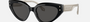 Bvlgari BV8256 501/87 cat-eye sunglasses for women in full rim plastic, with black frame, and dark grey lenses. 53mm in lens size, 21mm in bridge size, and 145mm in temple length.