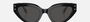 Bvlgari BV8256 501/87 cat-eye sunglasses for women in full rim plastic, with black frame, and dark grey lenses. 53mm in lens size, 21mm in bridge size, and 145mm in temple length.