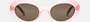 Celine CL40193I 72J cat-eye sunglasses for women in full rim acetate, with pink frame, and grey lenses. 53mm in lens size, 21mm in bridge size, and 145mm in temple length.