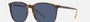 Ray-Ban RB4387 710/80 square sunglasses for unisex in full rim plastic, with havana frame, and dark blue lenses. 56mm in lens size, 18mm in bridge size, and 145mm in temple length.