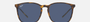 Ray-Ban RB4387 710/80 square sunglasses for unisex in full rim plastic, with havana frame, and dark blue lenses. 56mm in lens size, 18mm in bridge size, and 145mm in temple length.