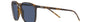 Ray-Ban RB4387 710/80 square sunglasses for unisex in full rim plastic, with havana frame, and dark blue lenses. 56mm in lens size, 18mm in bridge size, and 145mm in temple length.